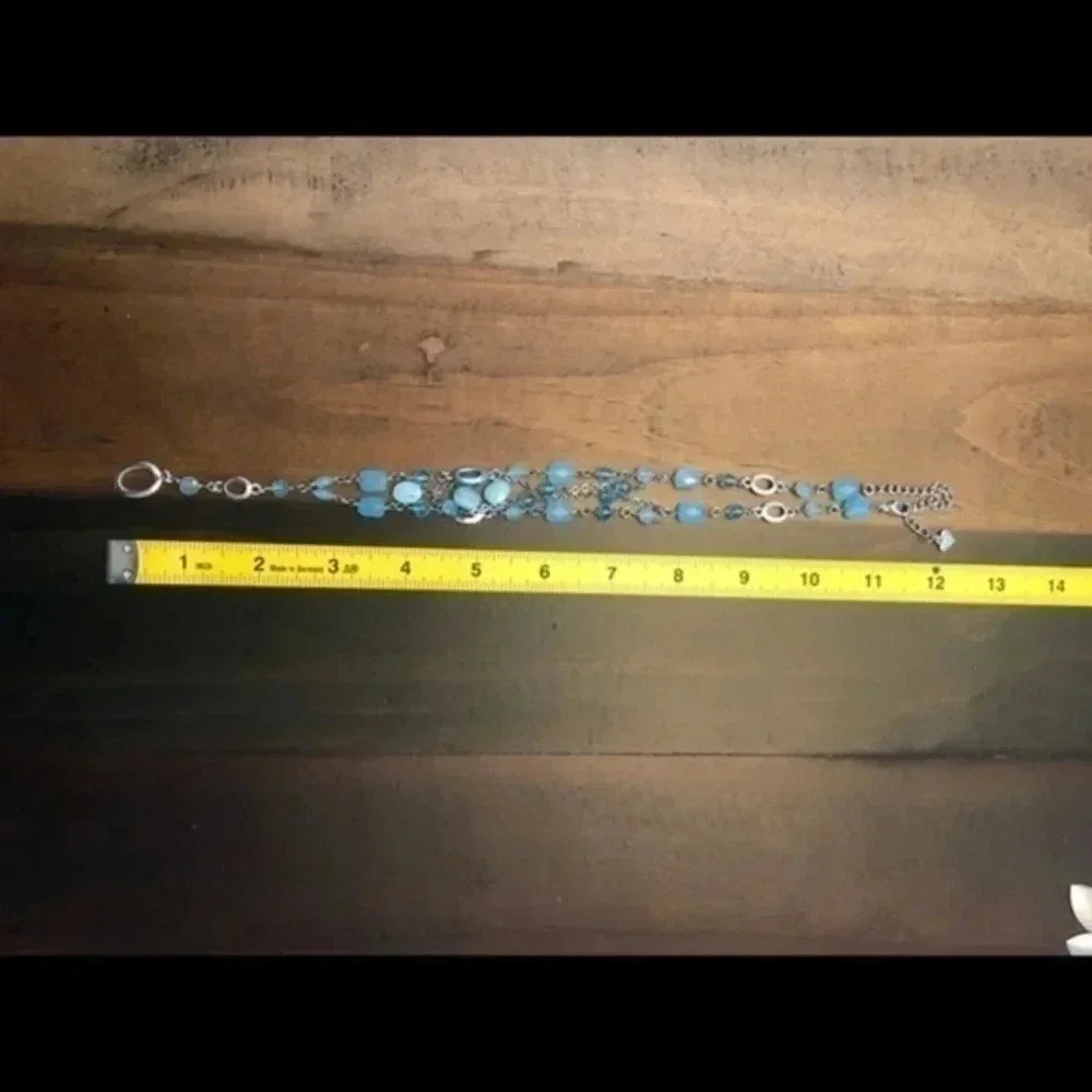 3 Piece Bundle Blue Necklace Statement Earrings P… - image 8